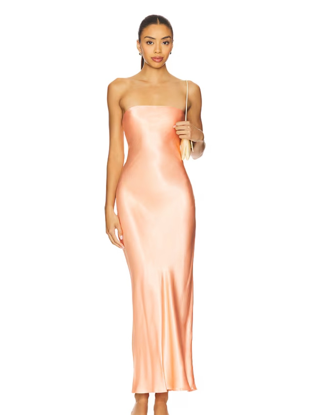 SNDYS Angel Strapless Slip Dress in Coral